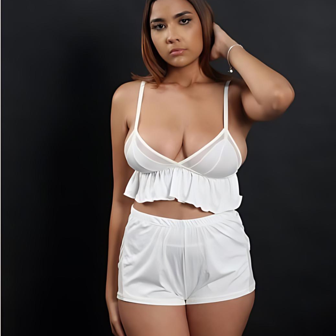 Pijama Sexy White ™ | Top y Short