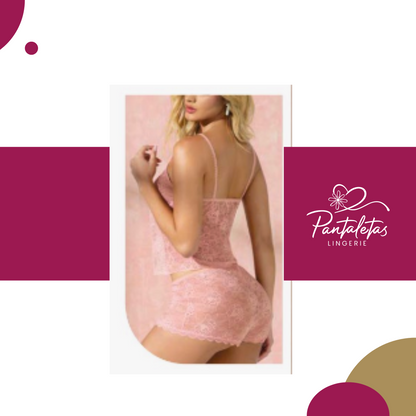 Pijama Pink Lace™ | Encaje Strech